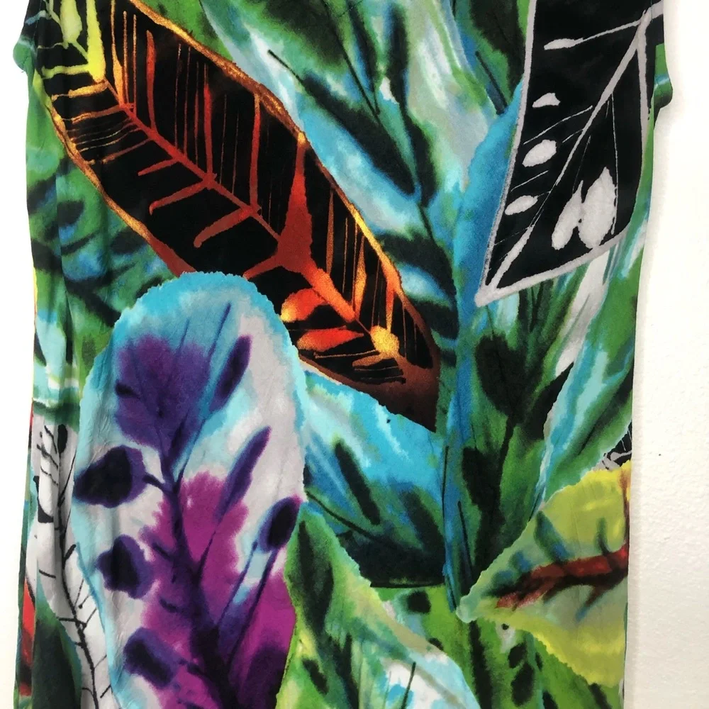 Jams World Jasper print dress casual Hawaiian summer cap sleeve v neck mini - Picture 3 of 9